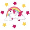 Removable Nursery Wooden Wall Stickers with Unicorn Design