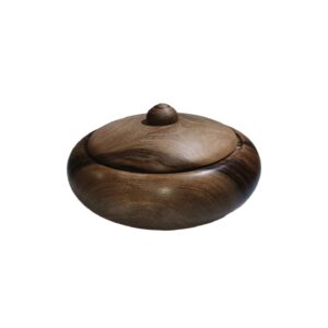 Handcrafted Wooden Sugar Bowl with Lid – Rustic Style