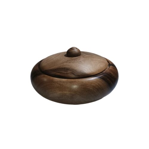 Handcrafted Wooden Sugar Bowl with Lid – Rustic Style