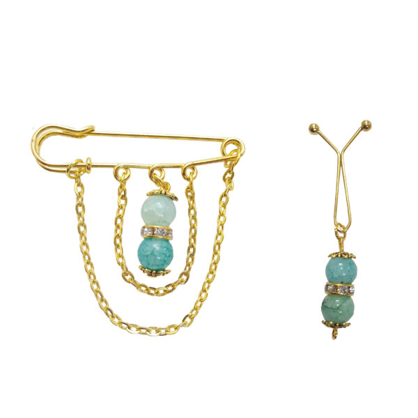 Safety Pin Brooch and Scarf Clip Set for Women – Dangle Model for Versatile Fashion