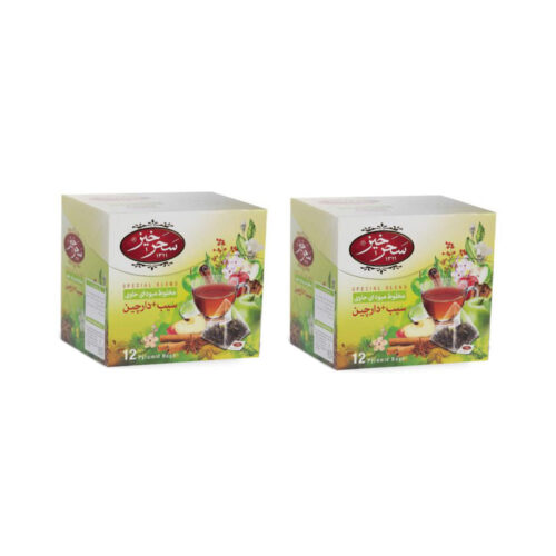 Saharkhiz Apple & Cinnamon Herbal Tea Blend – Pack of 12 (4 Packs)