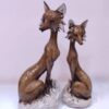 Set of 2 Animal Fox Figurines Decorative - Realistic Creature Art