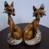 Set of 2 Animal Fox Figurines Decorative - Realistic Creature Art