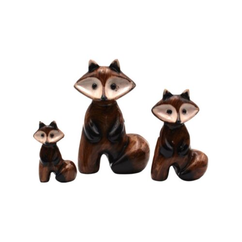 Set of 3 Fox Figurines Decorative – Realistic Miniature Figurines