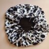 Silk Satin Bonnet Luxury Night Sleep Cap Large in Cow Print Design