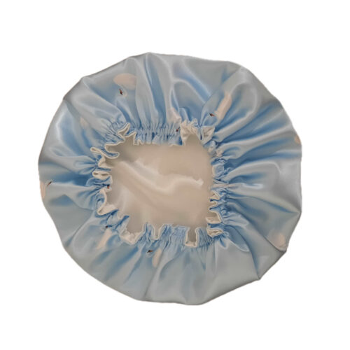 Silk Satin Bonnet Luxury Night Sleep Cap for Women in Swan Motifs Design