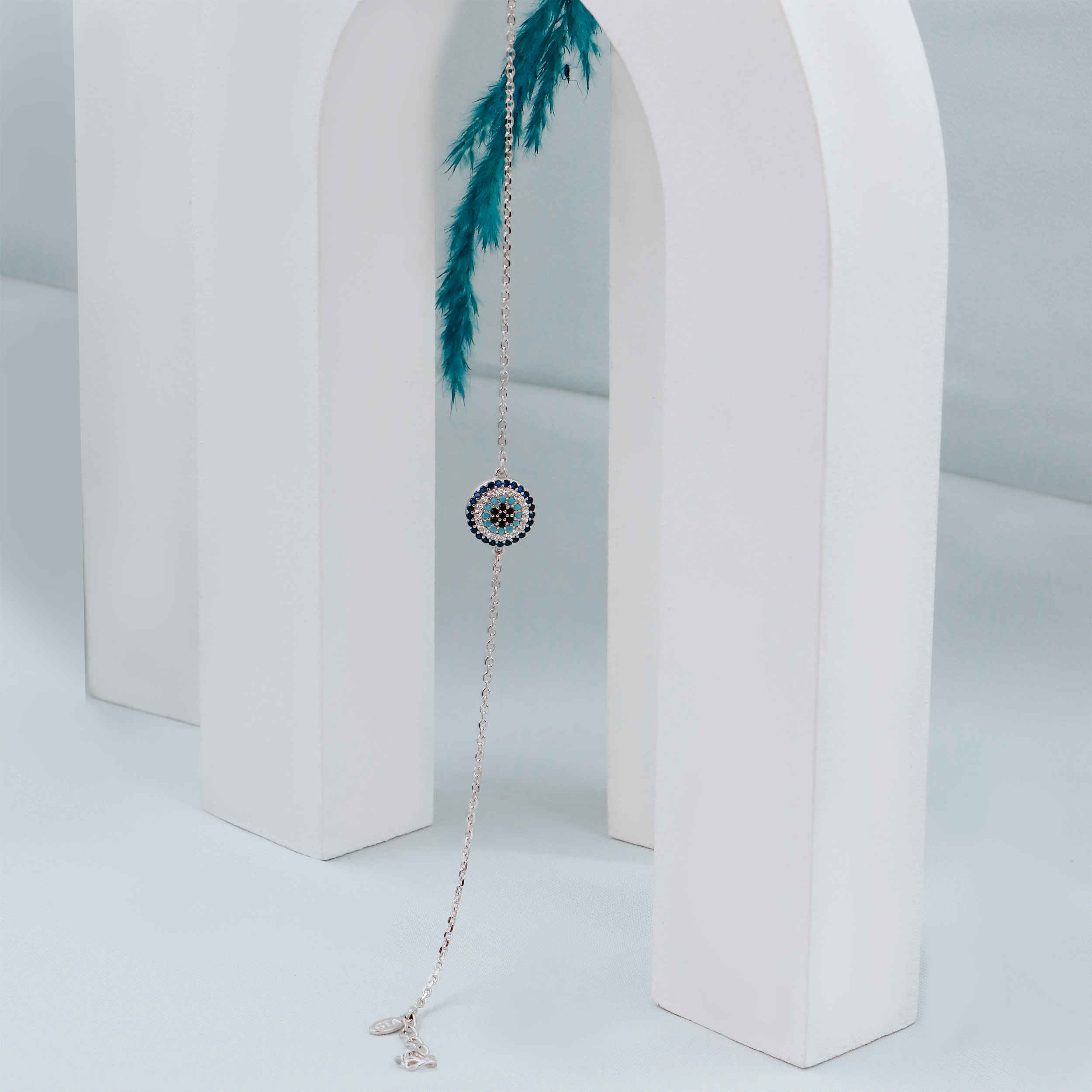 Silver Bracelet for Women with Evil Eye Design