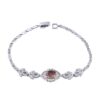 Silver Rhodium Plating Bracelet with Alexandrite Gemstone for Women