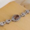 Silver Rhodium Plating Bracelet with Alexandrite Gemstone for Women