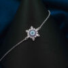 Silver Bracelet with Evil Eye Design for Women