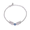 Silver Bracelet with Evil Eye Design for Women Model Angel