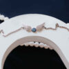 Silver Bracelet with Evil Eye Design for Women Model Angel