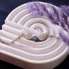 Silver Bracelet with Evil Eye Design for Women Model Angel