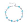 Silver Bracelet with Little Blue Heart Design for Women