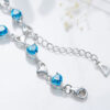 Silver Bracelet with Little Blue Heart Design for Women