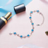 Silver Bracelet with Little Blue Heart Design for Women