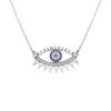 Silver Necklace with Evil Eye Design for Women