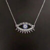 Silver Necklace with Evil Eye Design for Women