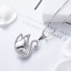 Silver Necklace with Swan Design for Women