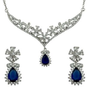 Steel Elegance Jewelry Set for Women with Floral Design