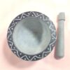 Stone Mortar & Pestle Set Elegantly Handcrafted in Floral Design