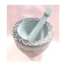 Stone Mortar & Pestle Set Elegantly Handcrafted in Floral Design