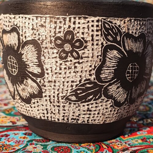 Stone Mortar & Pestle Set Elegantly Handcrafted in Flower Design