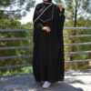 Stylish Loose Fit Abaya for Muslim Women with Black Crepe Fabric