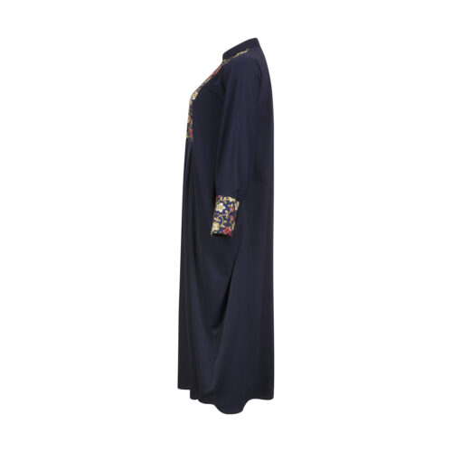 Stylish Loose Fit Abaya for Muslim Women with Floral Design