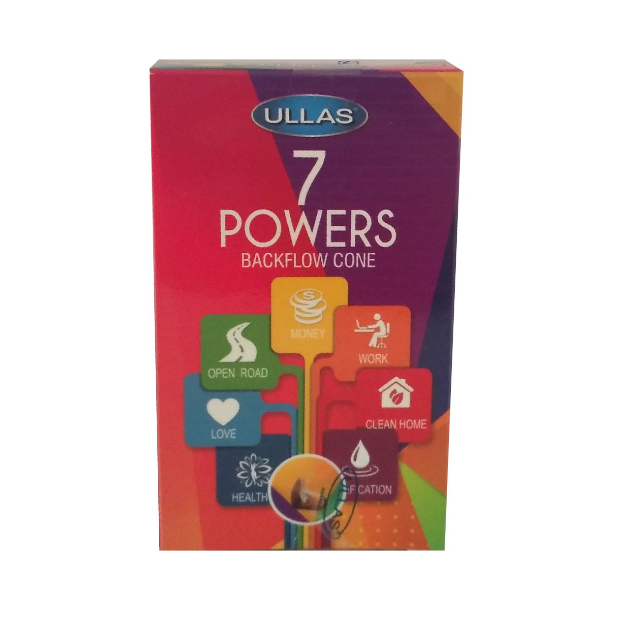 Ullas 7 Powers Backflow Incense Cones, 10 Cones (Pack of 4)