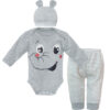 Unisex Baby Clothing Set of 3 with Elephant Design