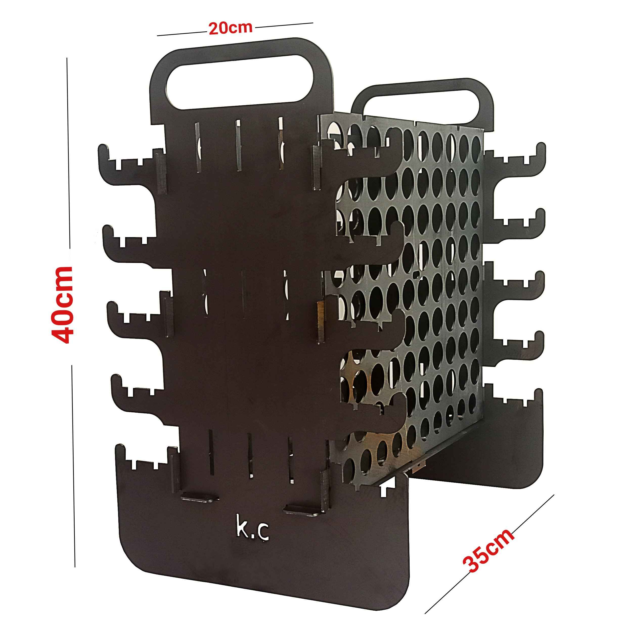 Vertical Charcoal Grill Mangal for Kebab – Portable for 10 Skewers