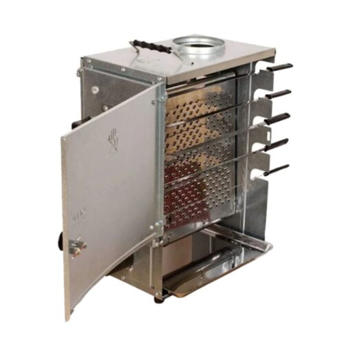 Vertical Kebab Gas Grill Burner – Automatic Rotating with 20-Skewer Stand