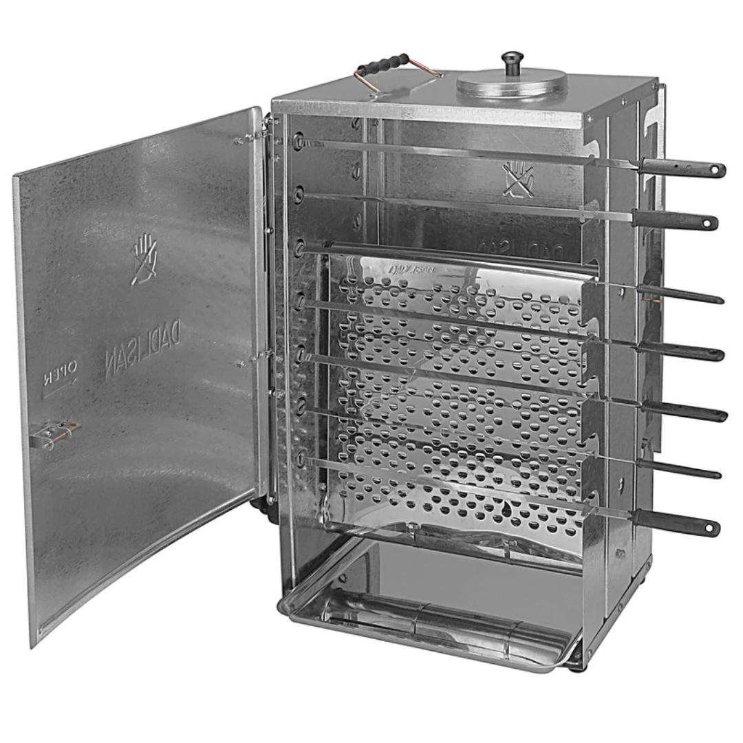 Vertical Kebab Gas Grill Burner – Automatic Rotating with 20-Skewer Stand