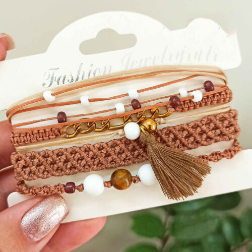 Vibrant Bohemian Embroidered Bracelet Set for Women – Stylish and Unique