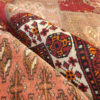 Vintage Persian Hand-Knotted Patchwork Carpet Geometric Traditional Red