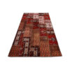 Vintage Persian Hand-Knotted Patchwork Carpet Geometric Traditional Red