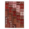 Vintage Persian Hand-Knotted Patchwork Carpet Geometric Traditional Red