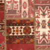 Vintage Persian Hand-Knotted Patchwork Carpet Geometric Traditional Red