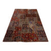 Vintage Persian Hand-Knotted Patchwork Carpet Maroon