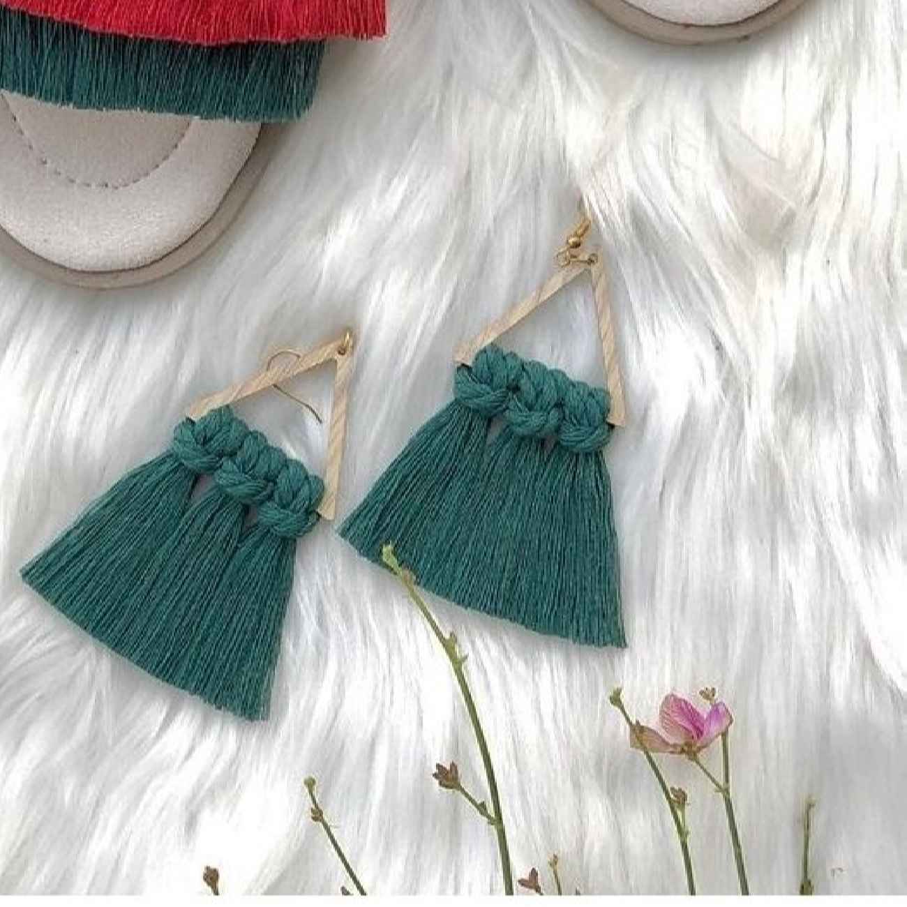 Women's Macrame Earrings Handmade Model Maryam