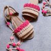 Women's Macrame Sling Back Sandals Handmade Model Bubble