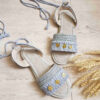 Women's Macrame Sling Back Sandals Handmade Model Coin