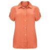 Women's Short Sleeve Cotton Regular Fit Shirt in Orange