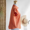Women's Short Sleeve Cotton Regular Fit Shirt in Orange