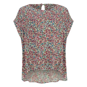 Women’s Short Sleeve Cotton Regular Fit Shirt with Paisley & Floral Design