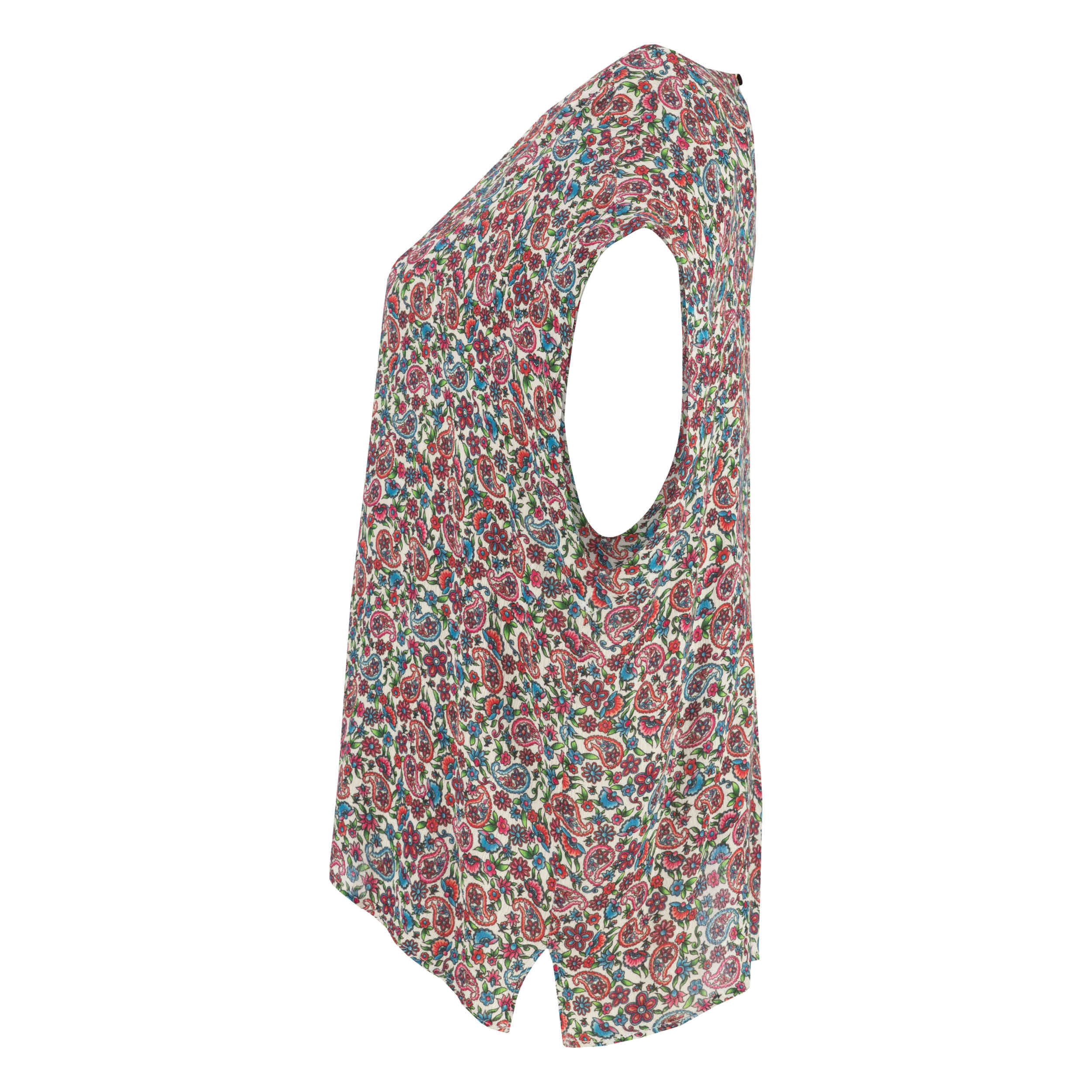 Women’s Short Sleeve Cotton Regular Fit Shirt with Paisley & Floral Design