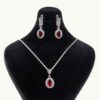 Women's Silver Rhodium Plating Jewelry Set with Quartz Gemstone