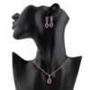 Women's Silver Rhodium Plating Jewelry Set with Quartz Gemstone