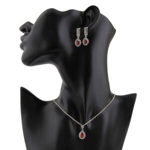 Women’s Silver Rhodium Plating Jewelry Set with Quartz Gemstone